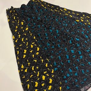 Womens Alice and Olivia pattern velvet color patches skirt